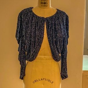 Haute Hippie Midnight Blue Embellished Bolero Sz M